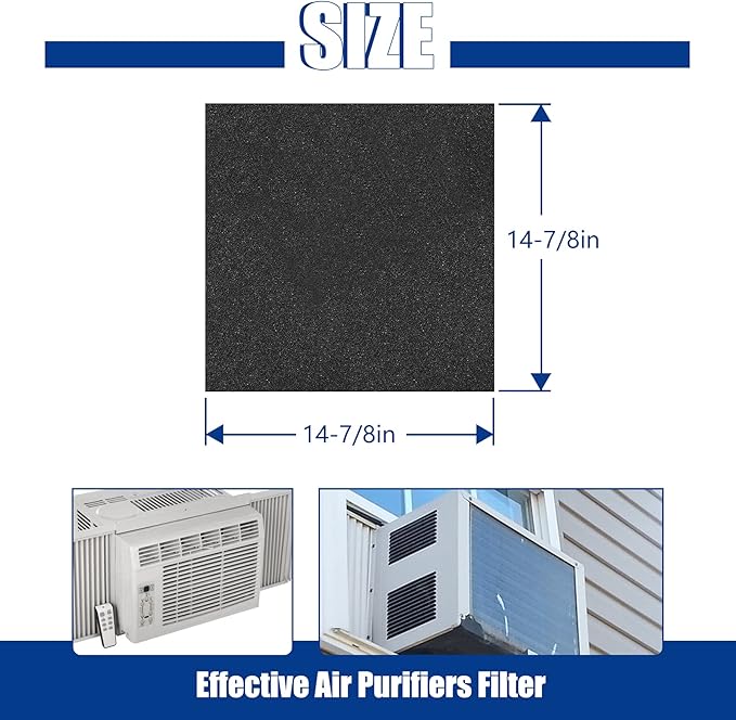 Cut to Fit Foam Pad Pre Filter, Air Purifiers Filter Replacement, Compatible with Most Air Conditioner, Trash Cans, Dehumidifier, 15 x 15 inch, 2 Pack