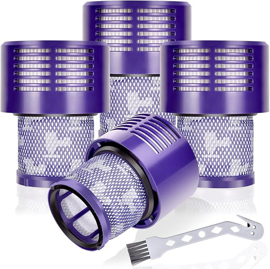 Leadaybetter 4pack Washable Hepa Filter Replacements for Dyson V10 SV12 Cordless Vacuum Cyclone Animal Absolute Total Clean Cordless Vacuum Cleaner, Replace # DY-969082-01