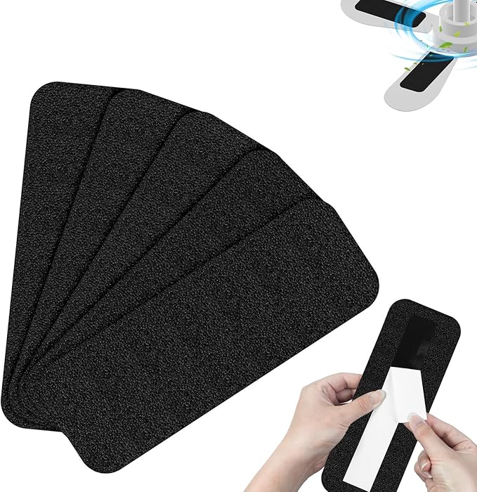 5 Pack Ceiling Fan Filters for Blades, Activated Coconut Carbon Fan Filter for Ceiling Fan, Easy-Stick Universal Air Filter for Common Household Contaminants