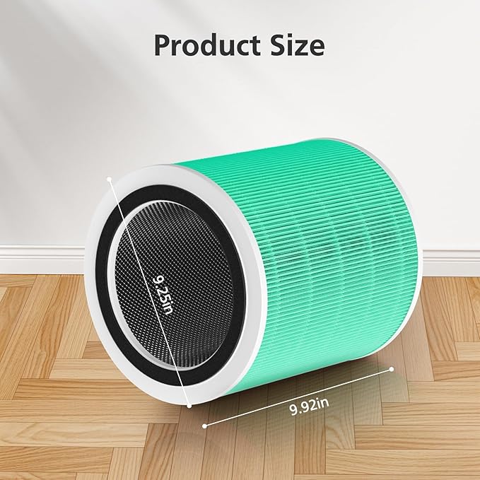 Core 400S Replacement Filter for LEVOIT Core 400S Smart WiFi Air Purifier, Core400S-RF-TX 3-in-1 True HEPA Activated Carbon Filter, LRF-C401-GUS, 2 Pack, Green