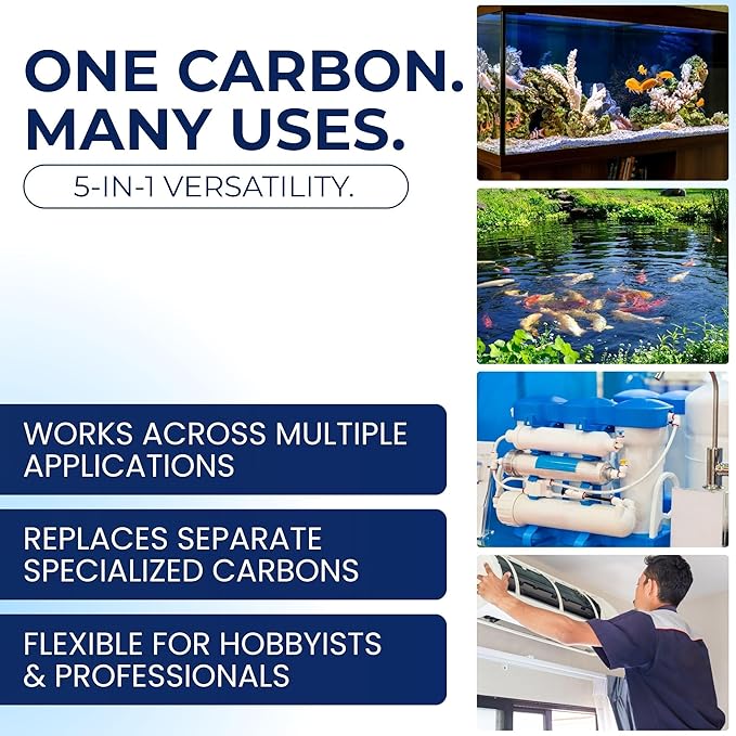 IPW Industries Bulk Activated Carbon - 4x8 Mesh Coconut Shell Granular Activated Charcoal (GAC) for Water Filtration - Replacement Media Carbon Water Filter Media (10 lbs)