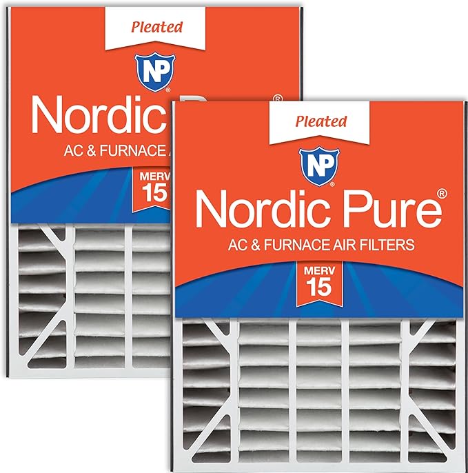 Nordic Pure 20x25x5 (19_3/4 x 24_1/4 x 4_7/8) Air Bear Replacement 266649-102 MERV 15 Air Filters 2 Pack