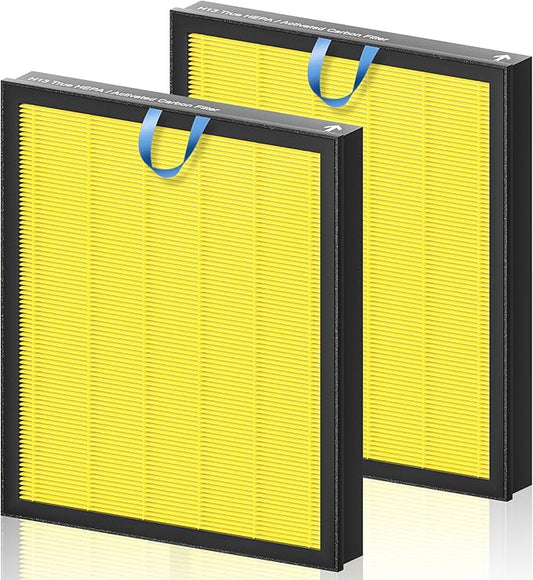 Vital 100S Pet Care Replacement Filter for LEVOIT Vital 100S and Vital 100S-P Air Purifier, H13 True HEPA and High-Efficiency Activated Carbon Filter, Vital 100S-RF-PA, LRF-V102-YUS, 2 Pack, Yellow