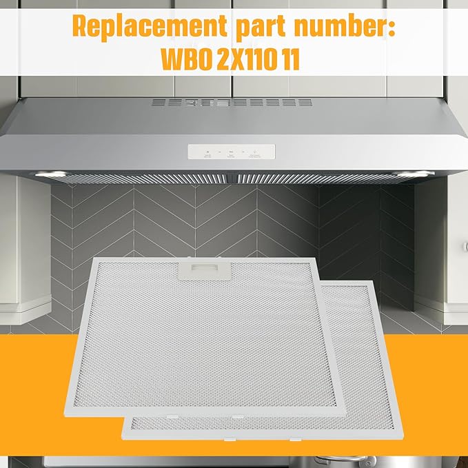 2 Pcs WB02X11011 Range Hood Grease Filter (14.5"×11.75") Fits GE Range Hood JV636H1SS JV636H2SS JV536H1SS JV536H2SS JV535H1WW JV635H1BB JV635H2CC, etc - 5-layer aluminum mesh