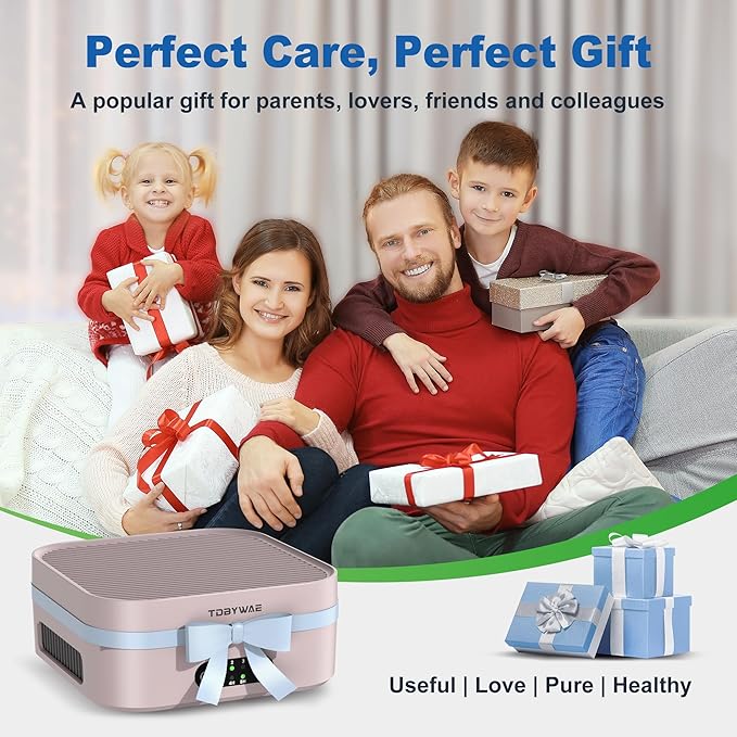 Air Purifiers for Home, TDBYWAE Air Purifier for Bedroom Up to 600 ft², H13 True HEPA Air Purifier for Pets Dust Dander Pollen Odor Smoke, with New Quiet Wind Wheel System, for Desk/Car/Travel（Pink）