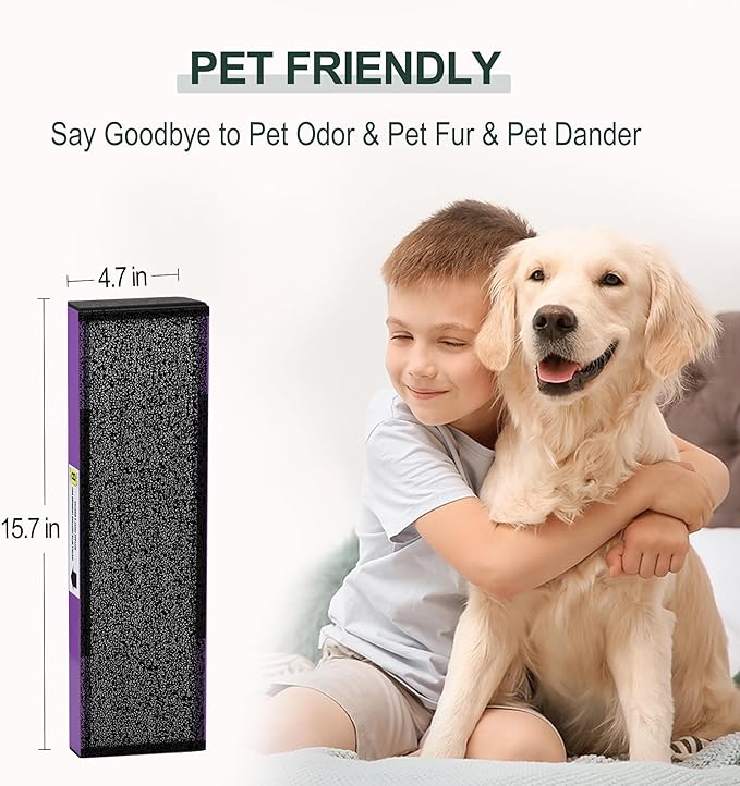 FLT4850PT HEPA Filter B Replacement Compatible with Guardian Technologies Filter B for Models AC4850PT, AC4825, AC4300BPTCA, CDAP4500BCA, AC4820, AC4900 and More, 2x H13 HEPA + 6x Pre-Filters