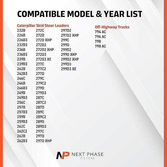 Cabin Filter - Pack of 1 - Compatible with Caterpillar Loaders and Skidders - Cabin Air Filter Replacement - Replaces O.E. 2656619; Baldwin PA5774; Donaldson P637259; Wix 24616