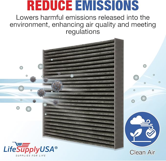 LifeSupplyUSA Replacement Premium Cabin Air Filter Replacement CP134 (CF10134) with Activated Carbon Washable/Reusable Compatible with Honda & Acura Vehicles