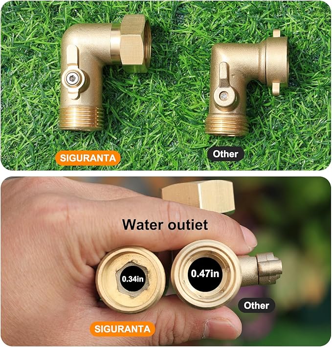 Garden Hose Angle Valve 90 Degree Brass Extender Solid 3/4 Inch Hose Elbow with Switch Adapter (90° switch elbow 1PSC)