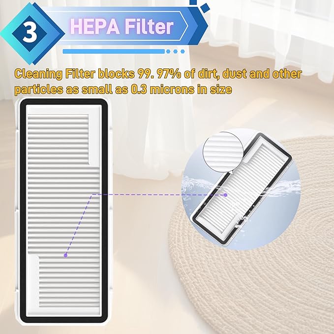 Accessories Replacement Compatible with Narwal Freo X Ultra/Plus Robot Vacuum, 12 Vacuum Accessories Set, 1 Main Brush, 2 Hepa Filter, 2 Dust Bags, 6 Side Brushes, 1 Cleaning Brush