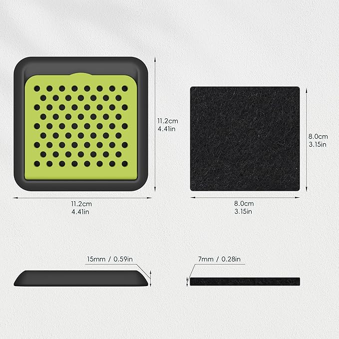 EKO Activated Charcoal Odor Filter Kit – 2-Pack Strong Odor Absorber and Deodorizer with Filter Case for Trash Cans