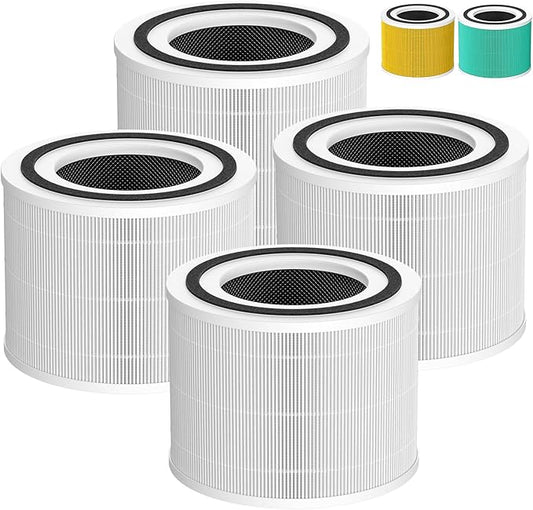 4 Pack 14 Replacement Filter Compatible with Puro 240 Air Purifier, 3-in-1 Main Filter Replacement with HP-14 Activated Carbon Filter