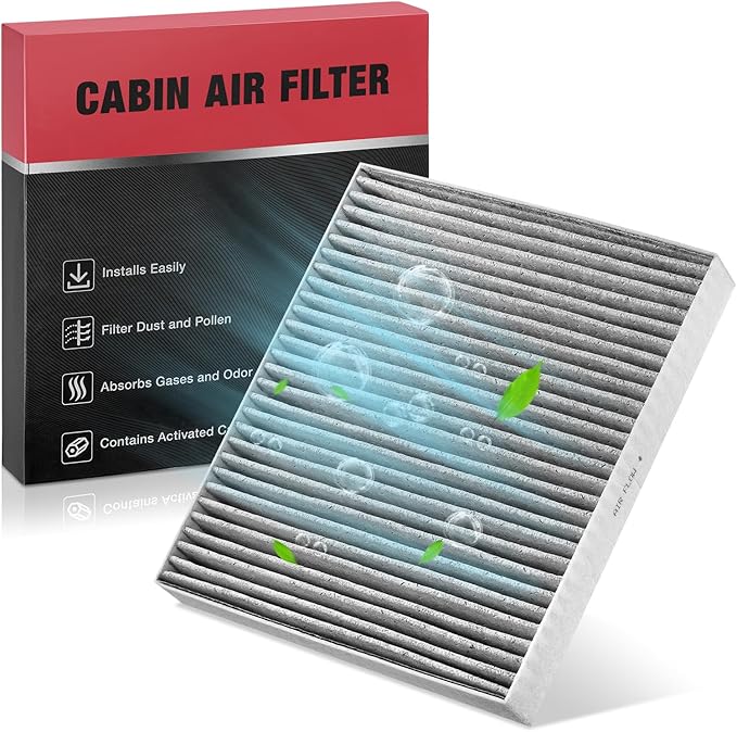 BDFHYK CF10743 Cabin Air Filter w/Activated Carbon Compatible with INFINITI Q40 Q50 Q60 QX80 QX50 QX70 FX37 G37 QX56 FX35 FX50 G25 M35 M45 G35 Q45 M45,Compatible with Nissan Frontier GT-R TITAN Armada