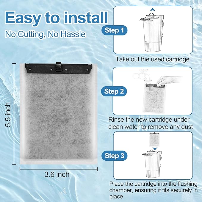 Nebulist 8 Pack Large Aquarium Filter Cartridges Compatible with Tetra Whisper Filters IQ 20/30/45/60, Whisper 20i/40i, Whisper PF20/30/40/60