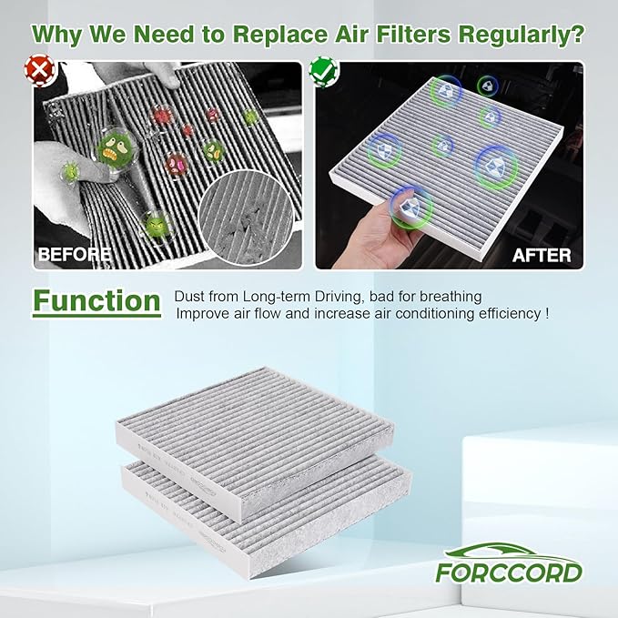 2-Pack Cabin Air Filter Fits for Ford Ranger 2019-2025 2026 2.3L Activated Carbon Cabin Filter Replacement CF12776 KB3Z19N619A PC99461P Accessories