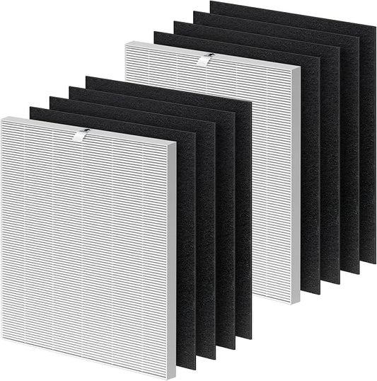 C545 HEPA Replacement Filter Compatible with Winix C545 Air Purifier, 2 Stage Filtration of Activated Carbon Filter and H13 True HEPA Filter, 2 Hepa Filter & 8 Carbon Filter