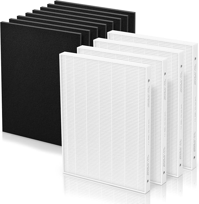 Aera Max 300 HEPA Filter Replacement Compatible with Fellowes Aeramax 290/300/DX95 Purifiers HEPA Air Pu-rifier Filter 9287201, Also Fit AP-300PH HF-300, 4 HEPA & 8 Carbon Pre-Filter