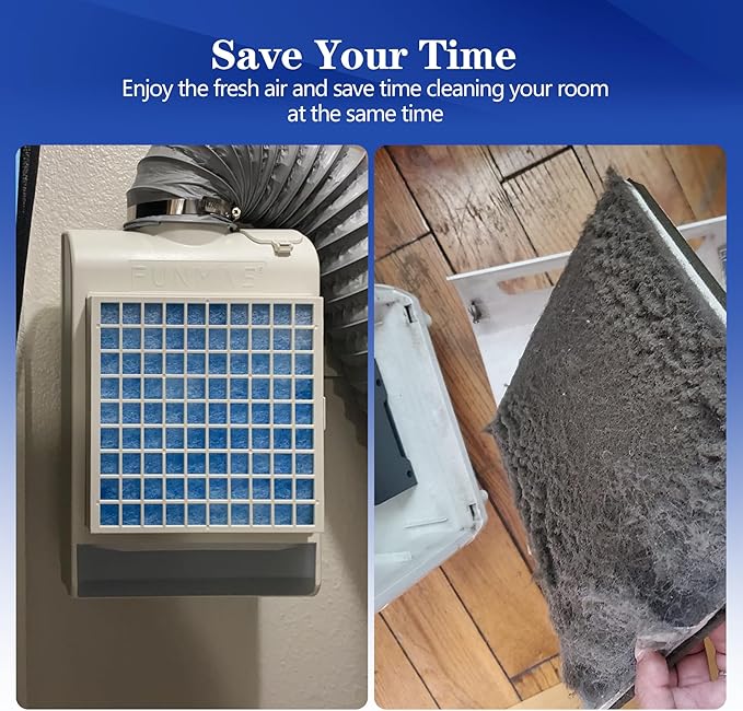 Air Vent Filter, 18"X120" Cut to Size Air Filter Material, MERV 8 Electrostatic Air Filter Roll, Blue & White Vent Filters for Home Floor, Rv Ac Vent, Ceiling, Refrigeration, HVAC Furnace Vent, Etc