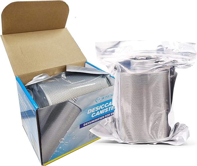 750 Grams 3 Pack Gun Safe Dehumidifier, Reusable Canister Desiccant Dehumidifier, Rechargeable 1.65 Lbs Indicating Silica Gel Orange To Green, Pack of 3