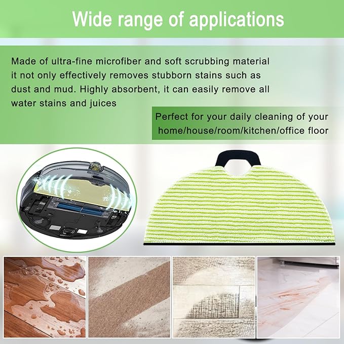 8 Pack RV2610WA Vacuum Mop Replacement Pads for Shark RV2610WA AV2610WA RV2620WD AV2620WD RV2610WD RV2610WD RV2610WFUS RV2410WD AI Ultra 2- in-1 Robot Vacuum Cleaner