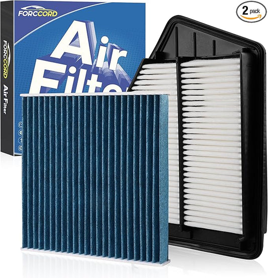 Cabin & Engine Air Filter Fit for Honda Accord 2.4L (2013-2017), Acura TLX 2.4L (2015-2020) Activated Carbon Cabin Filter Replacement Air Filter CF10134 CA11476 Car Accessories