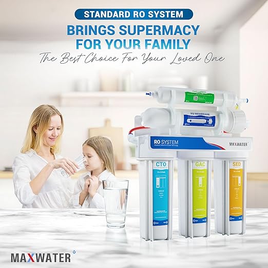 Max Water 5 Stage 100 GPD (Gallon Per Day) RO (Reverse Osmosis) Standard Water Filtration System - Under-Sink/Wall Mount (White, with Tank & Faucet) - Model : RO-5W2