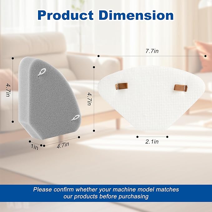 4 Pack IP3251 IP3252 IP3124 Auto Empty Dock Pre Motor Exhaust Foam Felt Filter Assemblies compatible with Shark Cordless PowerDetect Clean Empty Lightweight Stick Vacuum Auto Empty System, XAFFIP3251