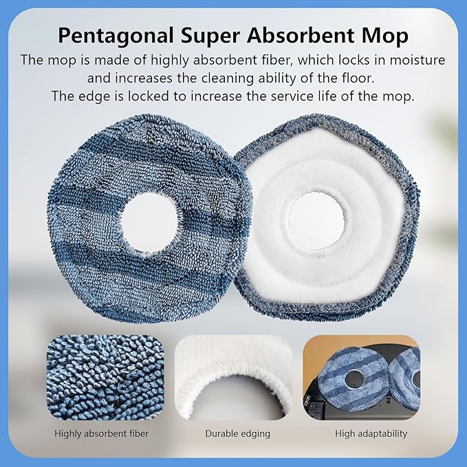 21PCS Accessories Compatible with Eufy X10 Pro Omni Robotic Vacuum Cleaner:1 Main Brush,4 Sweeping Brushes,4 HEPA Filters,4 Vacuum Bags(Deodorant),6 Mop Pads