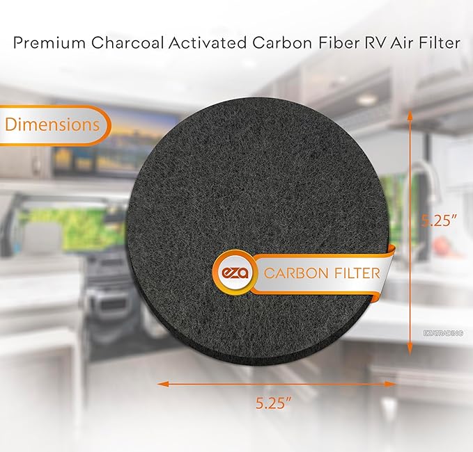 RV Premium Charcoal Activated Carbon Fiber Air Conditioner Filter - Air Duct AC Carbon Filter Replacement for RV AC Vent (10 Pack, 5.25" Round)
