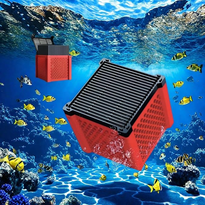 Pure Cube Water Trough Filter 2.0 Eco Aquarium Water Purifier Cube with Honeycomb Charcoal for Fish Tanks, Horse Troughs, Livestock & Stock Tanks (Red, 1PCS)