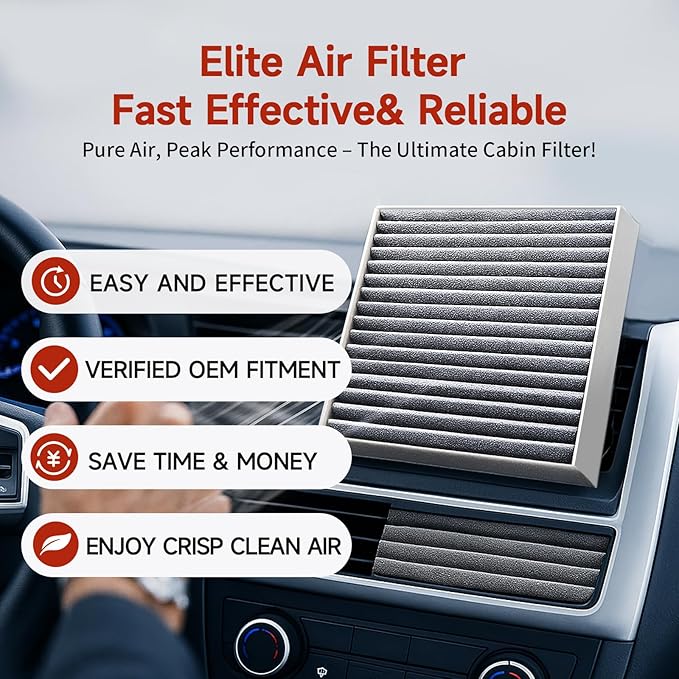Cabin Air Filter, Replacement for CF12211 Audi Q5 Q7 A4 A5 A6 Quattro SQ5 Q8 S4 S5 A7 Sportback RS5, Premium ACF080 Cabin Filter with Activated Carbon Filter Up Dust Pollen Odor