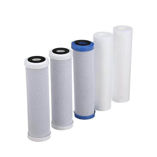 Watts Premier Annual 5-Pack VOC Filtration Kit for WP-4V RO Reverse Osmosis System, Water Filter Replacement, 2 Sediment Filters, 2 Carbon Pre-Filters, VOC Filter, Reduces Chlorine & Sediments