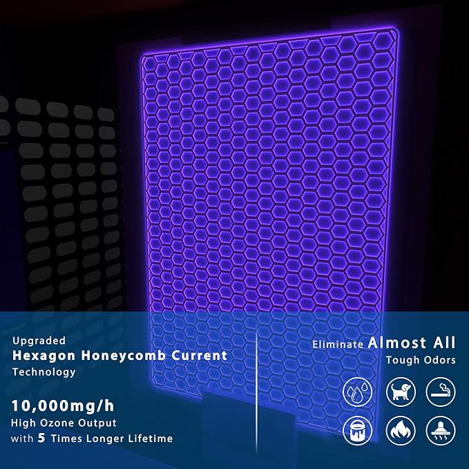 Airthereal MA10K-PRODIGI Digital Ozone Machine, High Capacity Ozone Generator Odor Removal - O3 Deodorizer Air Ionizers for Large Rooms, Cars and Smoke - Adjustable Output and Timer, Blue