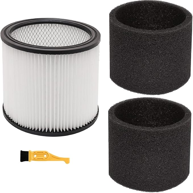 Replacement 90304 90350 90333 9030462 Cartridge Filter Foam Sleeve Compatible with Shop-Vac 5 Gallon Up Wet/Dry Vacuum Cleaners Compare to Part # 90304,90585