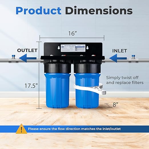 iSpring WGB21B-CPB 2-Stage Whole House Water Filtration System Reduces Arsenic, Cadmium, Mercury, Sediments, Chlorine, and up to 99% Lead, 1" Inlet/Outlet Ports