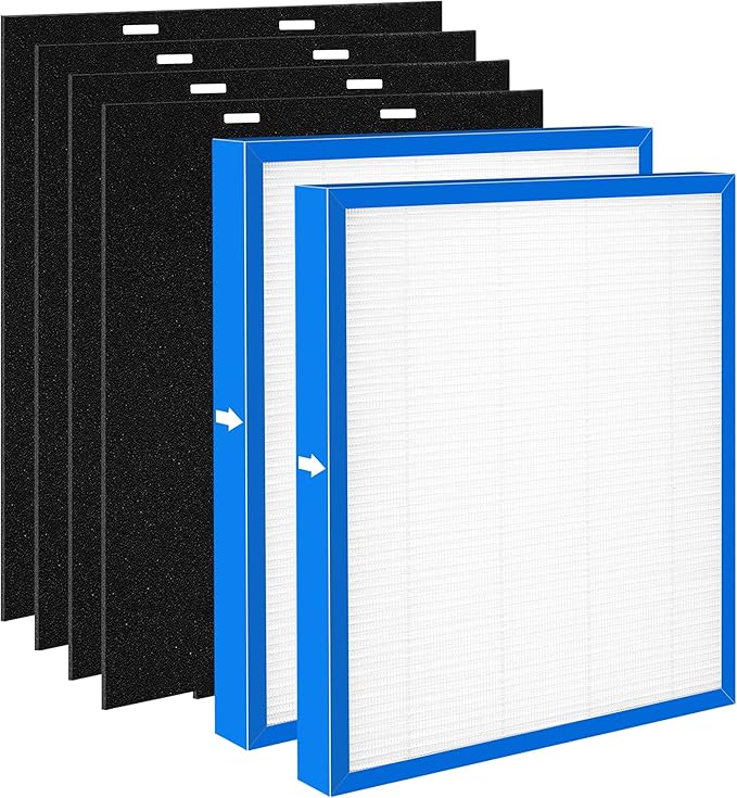 AF-10FL Replacement Filter Compatible with HoMedics Air Purifier AF-10 AP-15 AR-10 Filter, Part Number AF-10FL AP-15CRF AF-15, with 2 HEPA Filter + 4 Activated Carbon Pre-filters