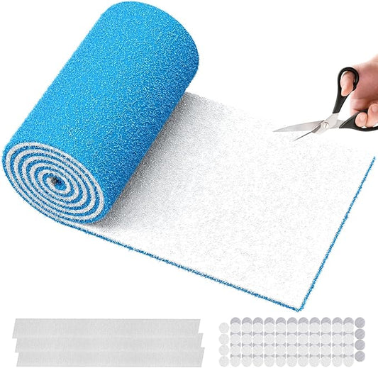 12" x 120" Air Vent Filters, with 48Pcs Adhesive Hook Tape, Cut to Size Air Filter Material HVAC Furnace Filters Kit MERV 8 Triple Vent Filter for Home Floor Register, Ceiling, Grilles