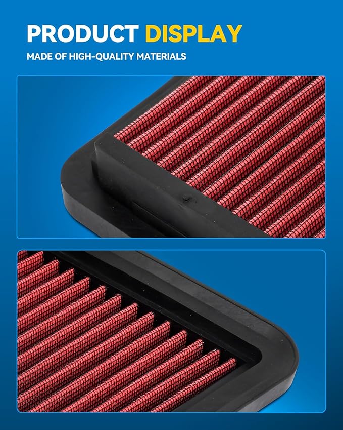 PHILTOP Engine Air Filter, High Performance, Premium, Washable, Replacement Car Air Filter for CA9683, 2005-2020 Hilux VII, 2005-2015 Hilux, 2005-2015 Tacoma, 2003-2010 Prado, 2002-2009 4Runner