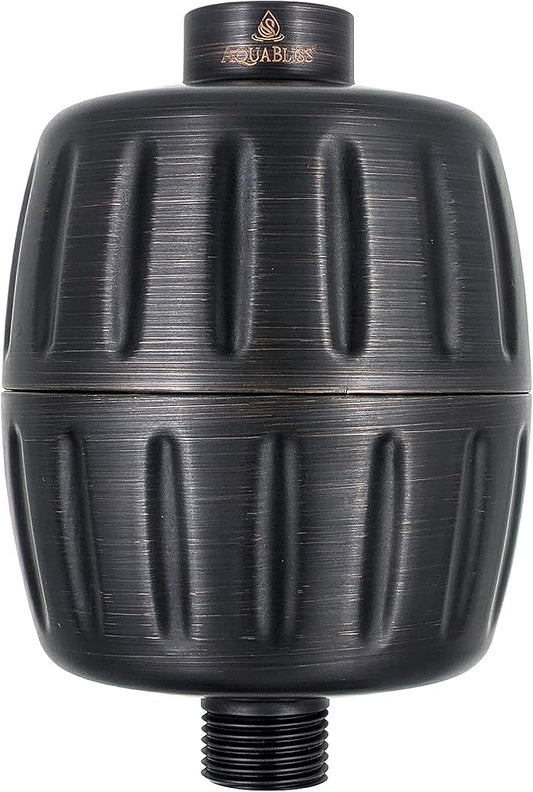 AquaBliss HEAVY DUTY Shower Filter – Advanced 30x Filtration - Universal Multi-Stage Shower Head Filter Reduces Chemicals, Chlorine & Odors - Oil Rubbed Bronze (SF500)