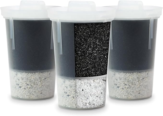 Santevia MINA Alkaline Water Filter Value Pack | 3-Pack At Home Water Pitcher Filter Adds Minerals and Makes Alkaline Water | Chlorine and Lead Water Filter| Made In North America