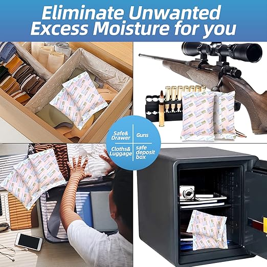 18Pcs 500 Gram Rechargeable Desiccant Packs, Indicating (Orange to Dark Green) Silica Packets, Gun Safe Dehumidifier, Silica Gel Packets for Storage, Desiccant Moisture Absorbers