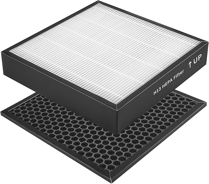 S Filter Replacement Compatible with Smart Health/Sqair Air Purifier, 3-in-1 Filtration with Activated Carbon Filter