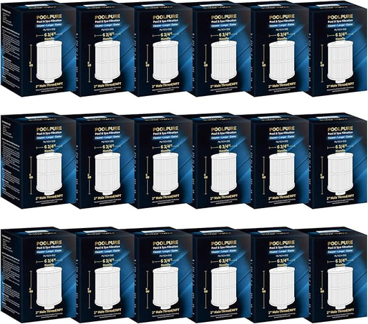 POOLPURE Pack of 18 PAS50SV-F2M Spa Filter Compatible with Unicel 6CH-502, Filbur FC-0311, Excel Filters XLS-604, Baleen AK-90161, Magnum AR50, Master Deluxe M60506 Hot Tub Filter