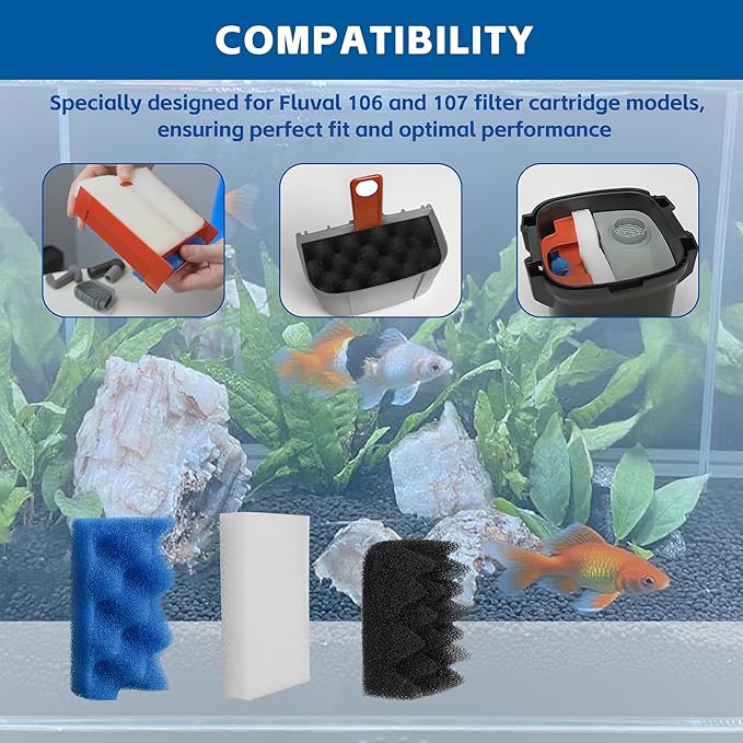 10Pcs 106/107 Bio Media for Aquarium Filter for Fluval 106 & 107 Canister Filters