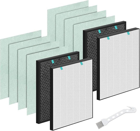2 Sets Air400 Filter Replacement for Bissell Air400, 2 Filter, 2 Carbon Post Filter, 8 Pre Filter, Compared to Part 2521 and 2520 (2 Sets Air400)