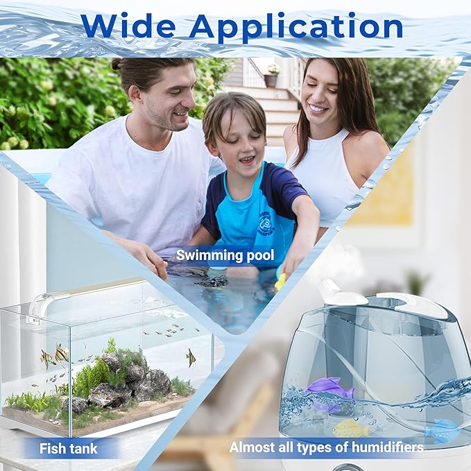 12 Pack Universal Humidifier Cleaner Fish Compatible with Almost All Humidifiers and Fish Tanks, Equipped with Silver Ion Filter Balls, Prevents Hard Water Build-Up, Reduces Scale, Purple