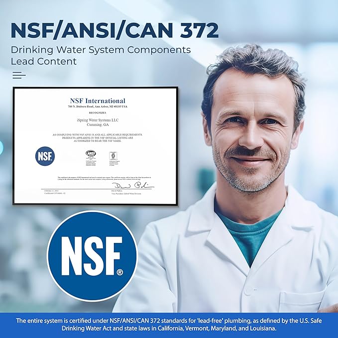 iSpring WSP200ARJ Spin-Down Sediment Water Filter, Upgraded Jumbo Size, Large Capacity, Reusable with Touch-Screen Auto Flushing Module, Brass Top Clear Housing, 200 Microns