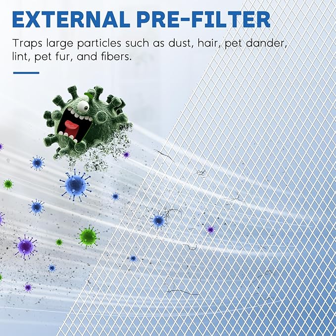 AP-S0610L Air Filter Replacement Compatible with Mooka, 3-in-1 H13 Ap-s0610l Replacement Filter, Pre-Filter Activated Carbon Fit for Mooka Air Puri-fier, 2 PC, Yellow