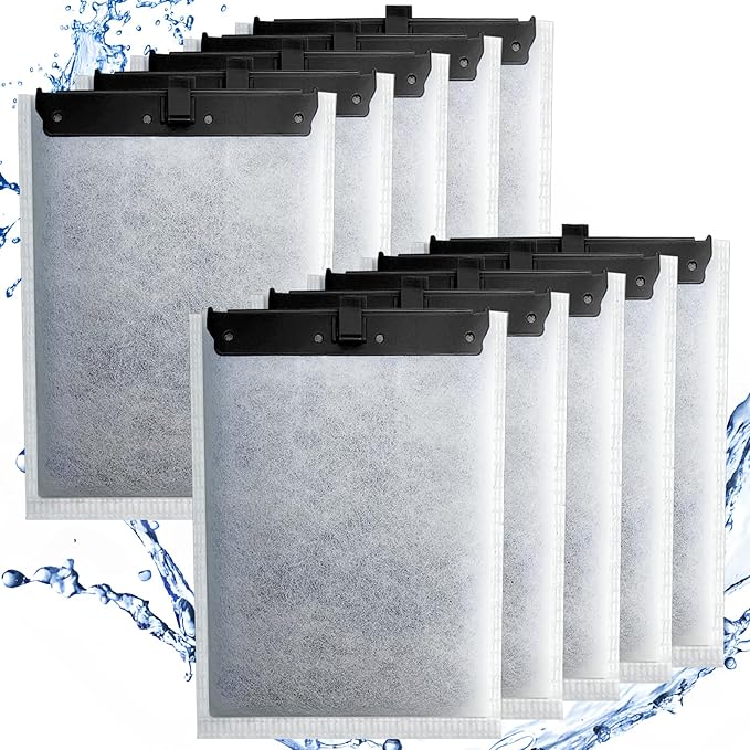 driamor 10 Pack Large Filter Cartridges Compatible with Whisper Filters 20i/40i IQ20/30/45/60 PF20/30/40/60, Aquarium Filter Cartridge Replacement Assembled Compatible with ReptoFilter 125GPH