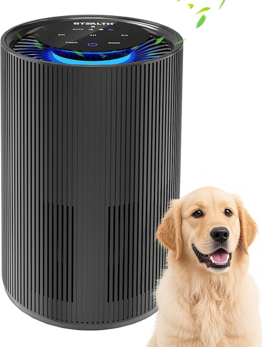 STEALTH Air Purifiers for Home Allergies Pets Hair Dander Pollen, H13 True HEPA 3-in-1 Filter Air Cleaner, Ozone Free 24db Sleep Mode,3 Speeds Timer for Lage Room Dorm Bedroom, Remove Dust Smoke Odor